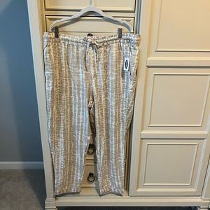 Old Navy tan and white tie dye pants, NWT, size XL